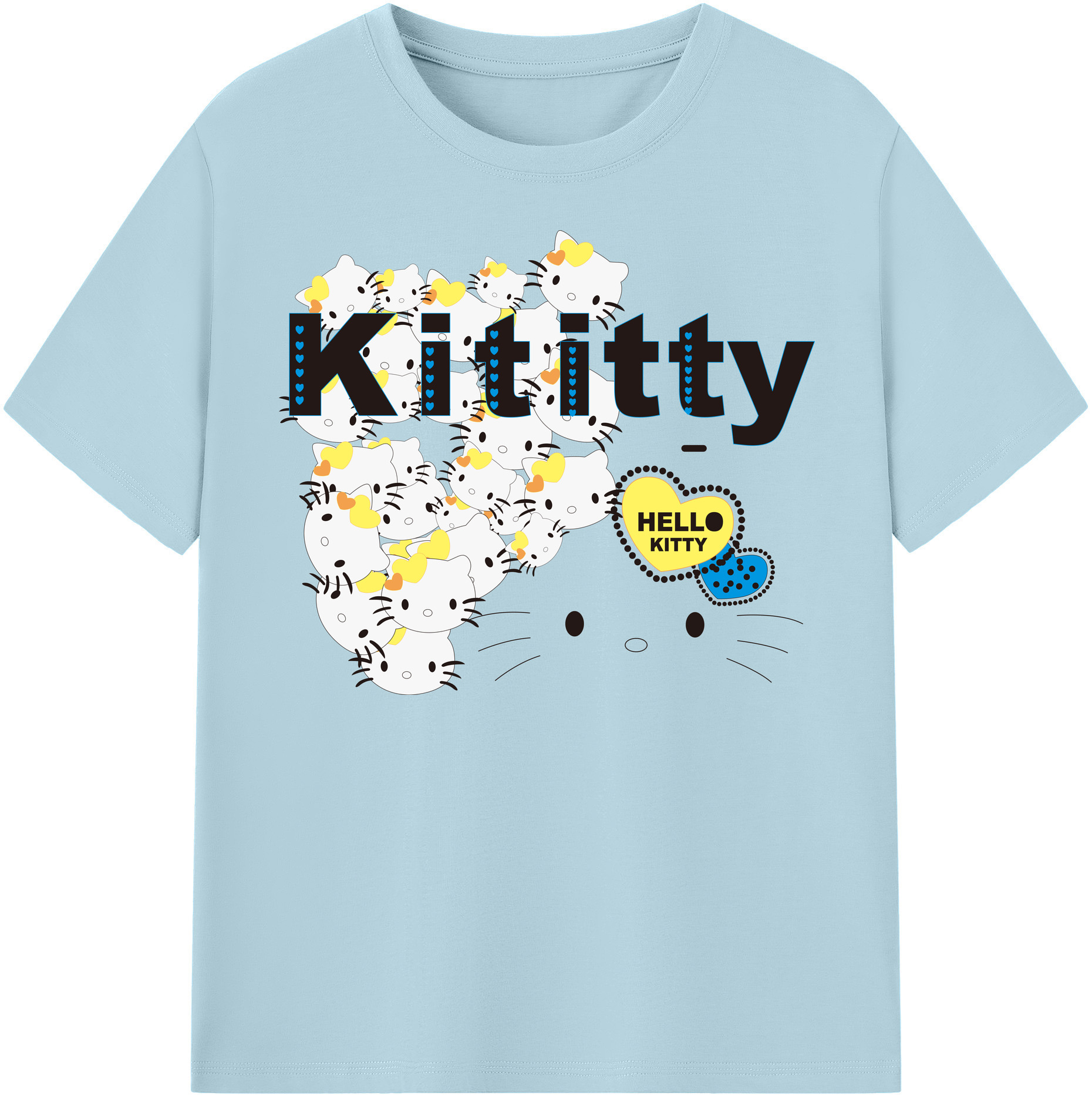 （画像用） Hello Kitty ハローキティ 綿100％半袖Tシャツ（フロントプリント）